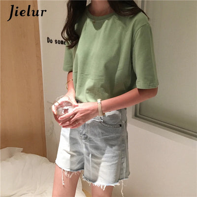 Women's basic plain color t-shirt