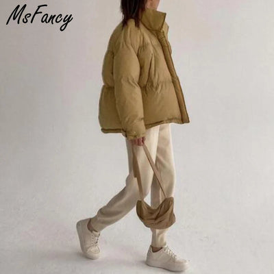 Winter Coats Women Korean Fashion Zipper Puffer