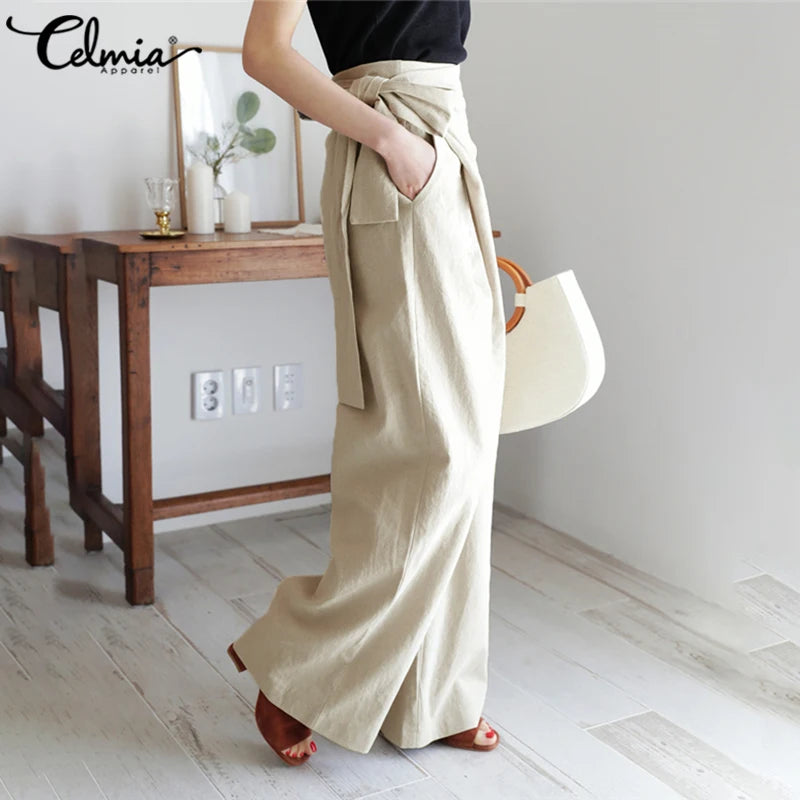 Women long pants fashion casual high waist