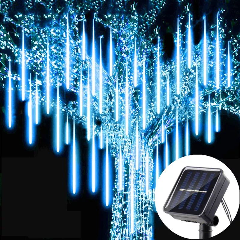 LED solar meteor shower garland