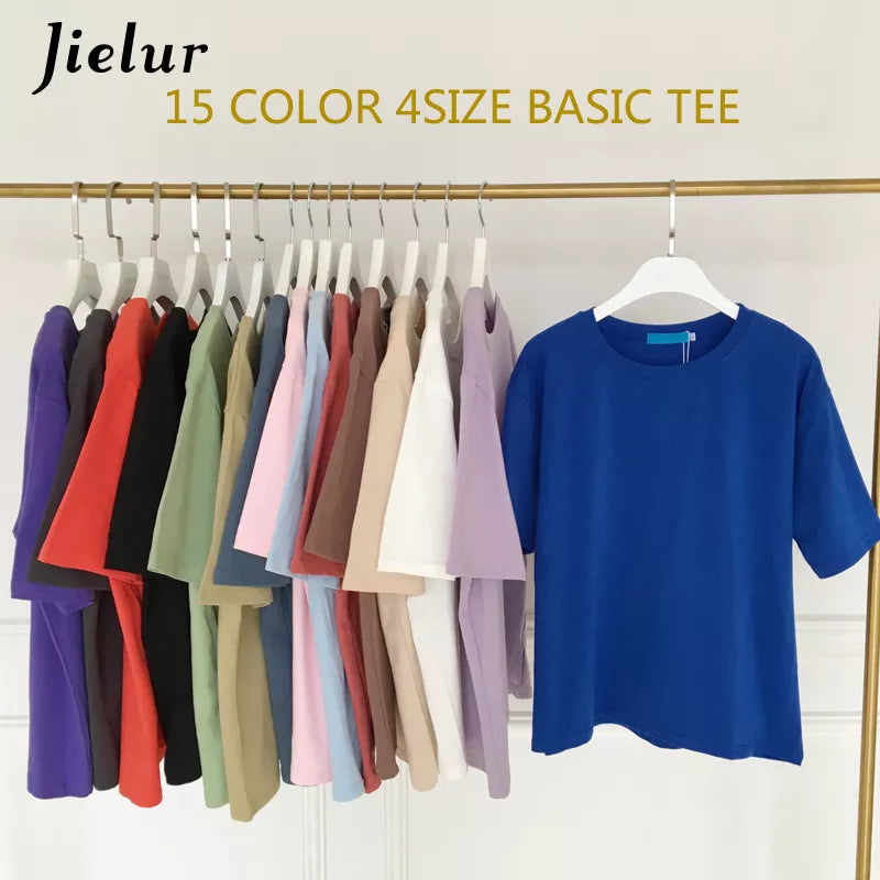 Women's basic plain color t-shirt