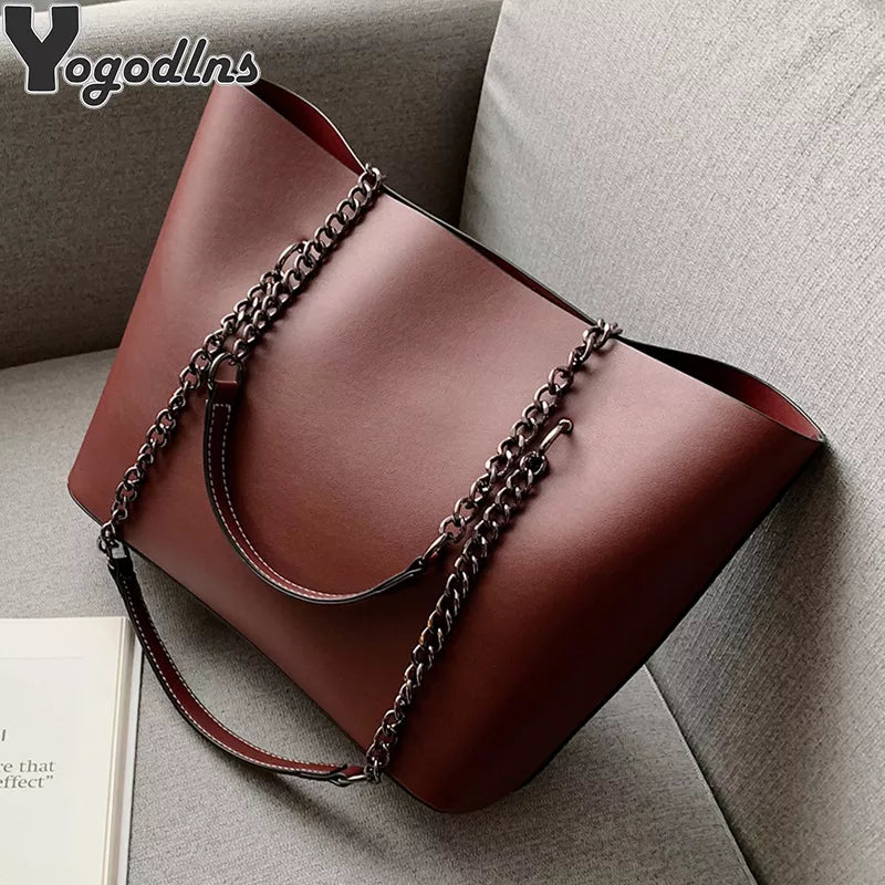 Leather shoulder bags