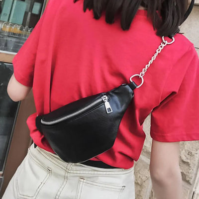 Leather fanny pack for women