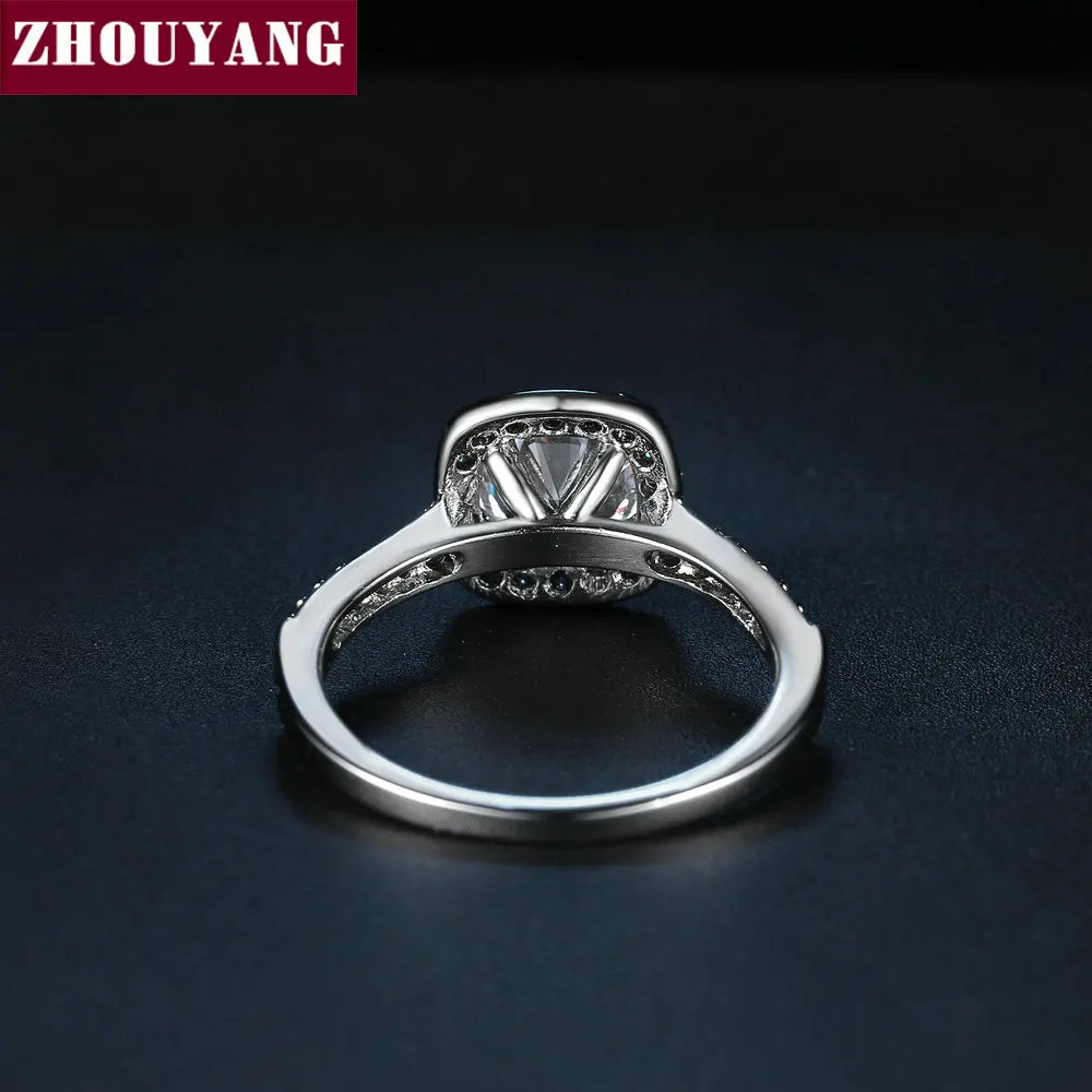 Square wedding and engagement ring