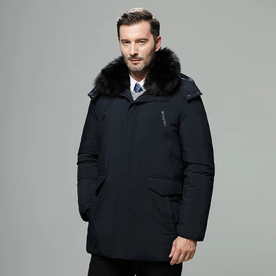 Down jacket men fur collar