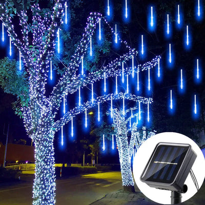 LED solar meteor shower garland