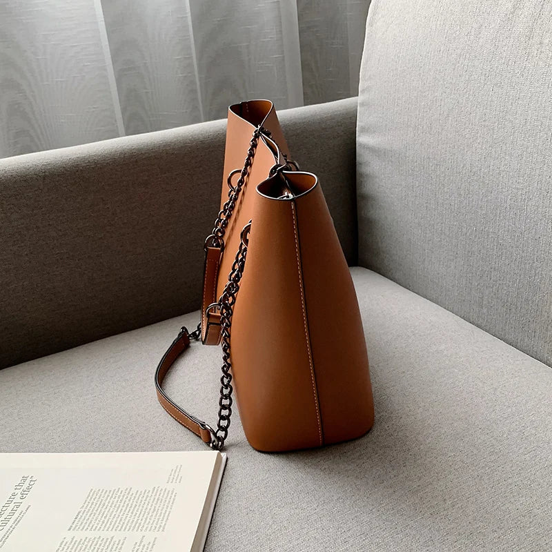 Leather shoulder bags