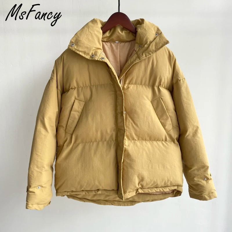 Winter Coats Women Korean Fashion Zipper Puffer