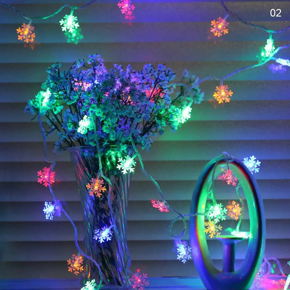 3M Snowflake String Lights Christmas LED Fairy Light Merry Christmas Decorations 2023 Xmas Tree Decor Natal New Year Gifts