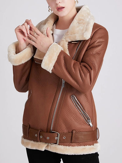 Winter Coats Women Thick Faux Leather Fur