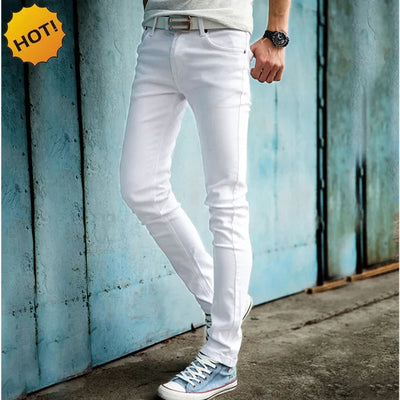 White jean men pants men