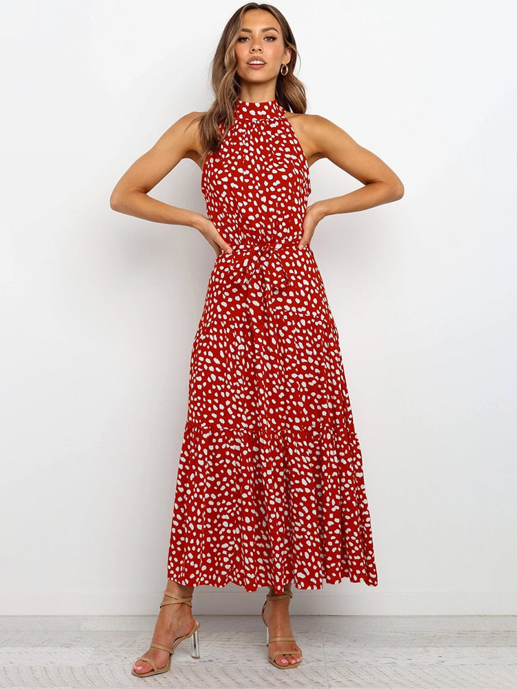 Long polka dot dress