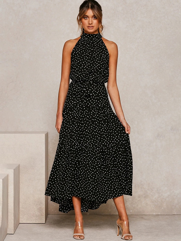 Long polka dot dress