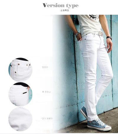 White jean men pants men