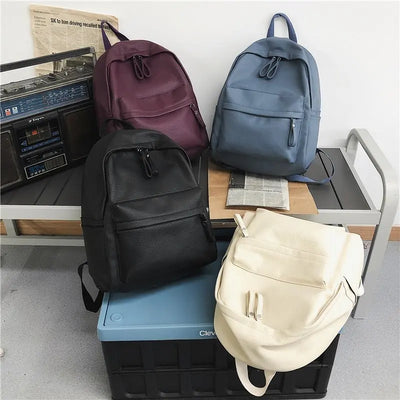 Casual Backpack Women Nylon Solid Color