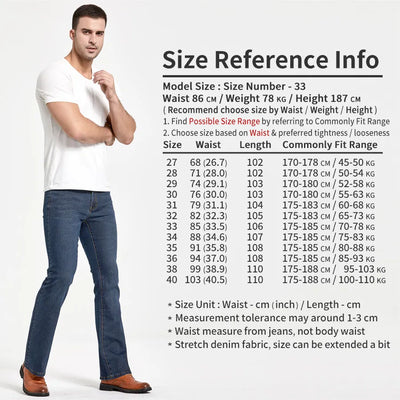 Classic stretch denim pants for men