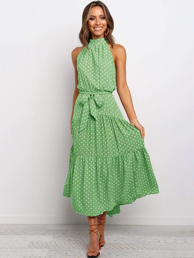 Long polka dot dress