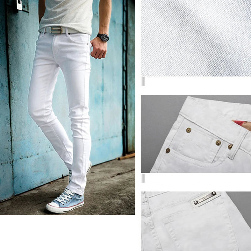 White jean men pants men