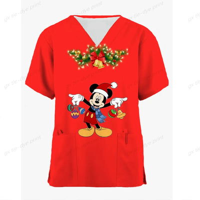 Disney Mickey Mouse Print Women's Nurse Uniformchri