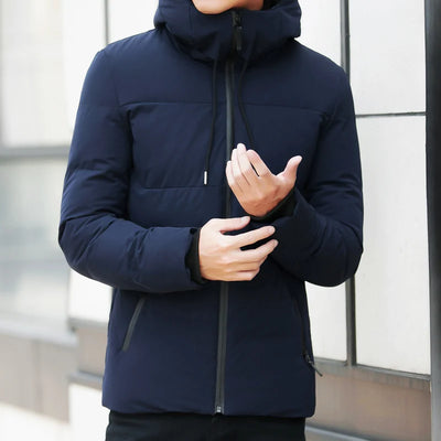 Jacket men casual stand collar hooded