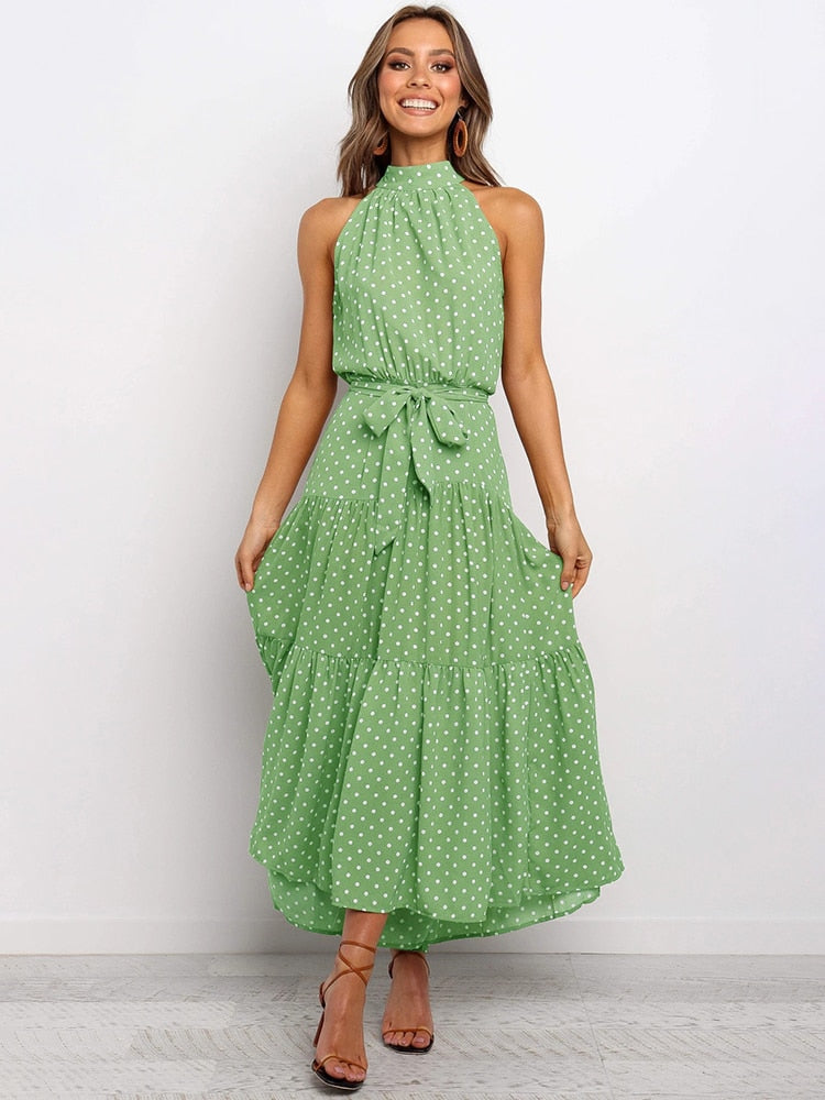 Long polka dot dress