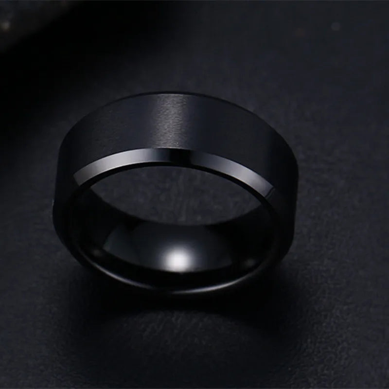 Fashion simple jewelry ring men steel