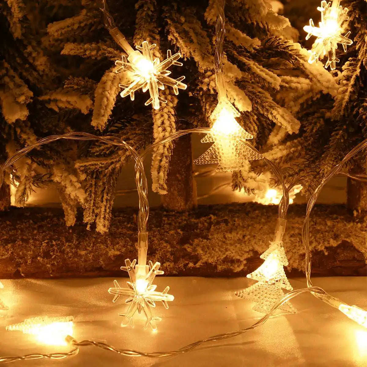 Snowflake LED String Lights Fairy Lights Garland Curtain Light Merry Christmas Decorations For Home 2023 Navidad Xmas Tree Decor