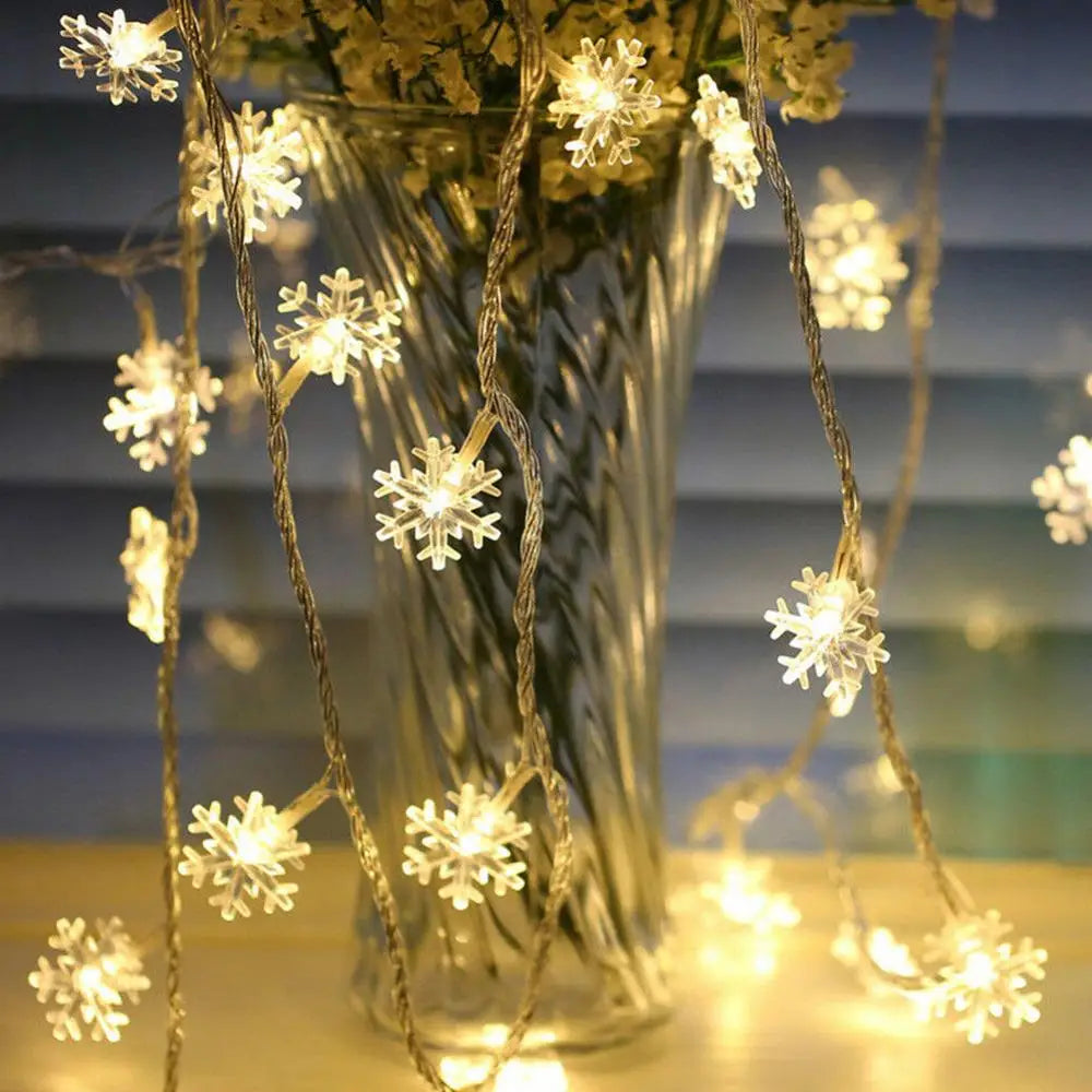 3M Snowflake String Lights Christmas LED Fairy Light Merry Christmas Decorations 2023 Xmas Tree Decor Natal New Year Gifts