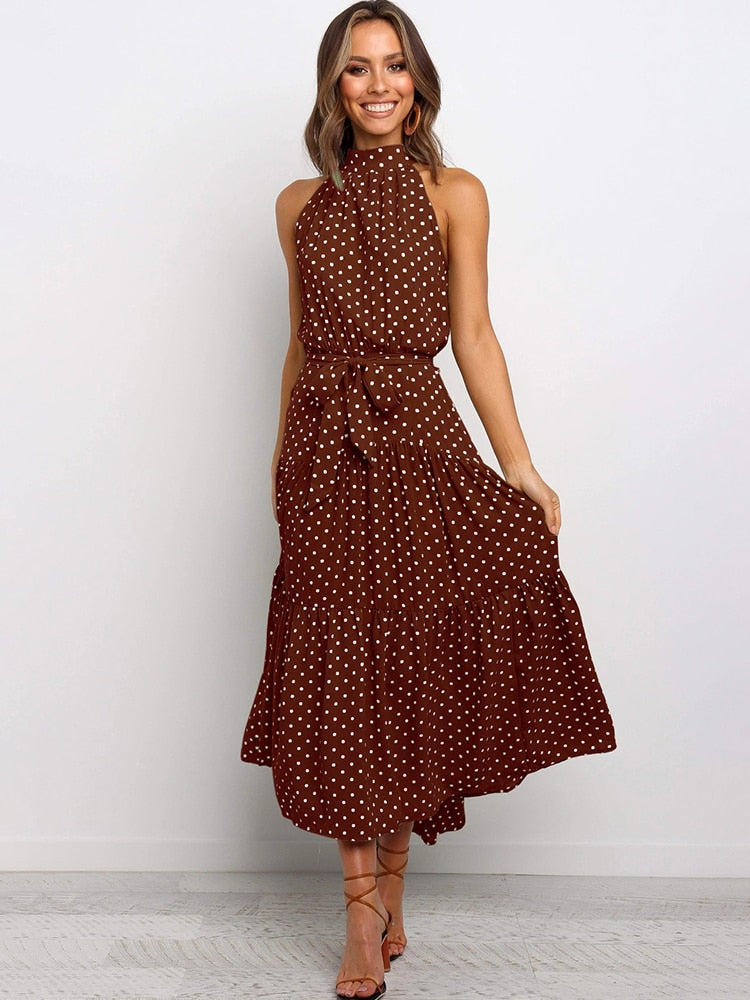 Long polka dot dress