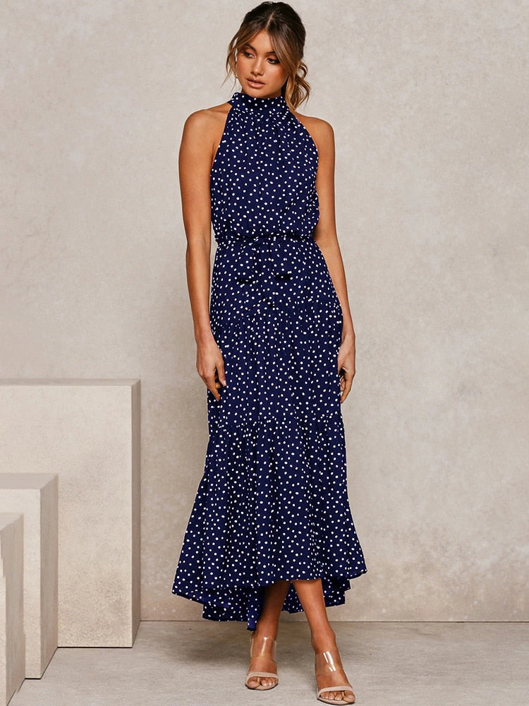 Long polka dot dress