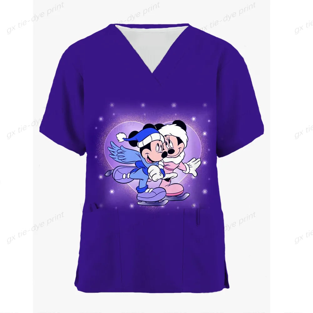 Disney Mickey Mouse Print Women's Nurse Uniformchri