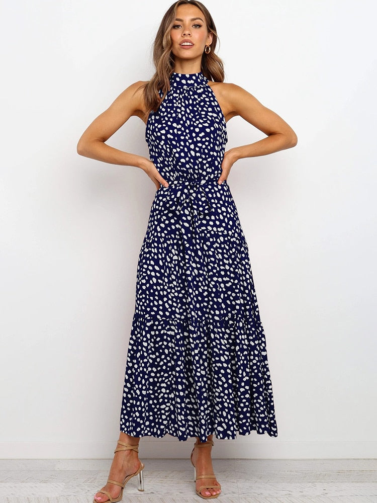 Long polka dot dress