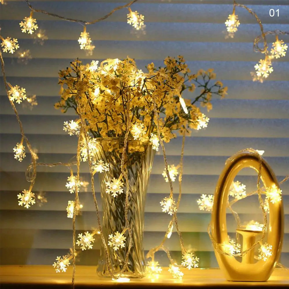 3M Snowflake String Lights Christmas LED Fairy Light Merry Christmas Decorations 2023 Xmas Tree Decor Natal New Year Gifts