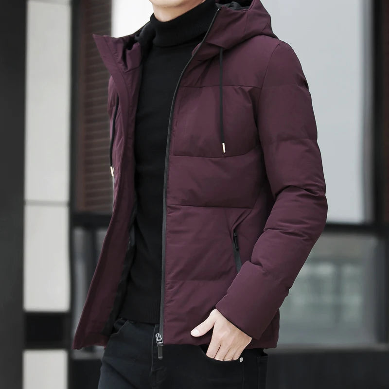 Jacket men casual stand collar hooded