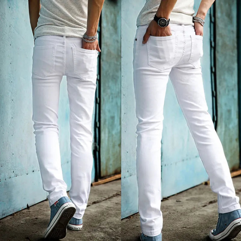 White jean men pants men